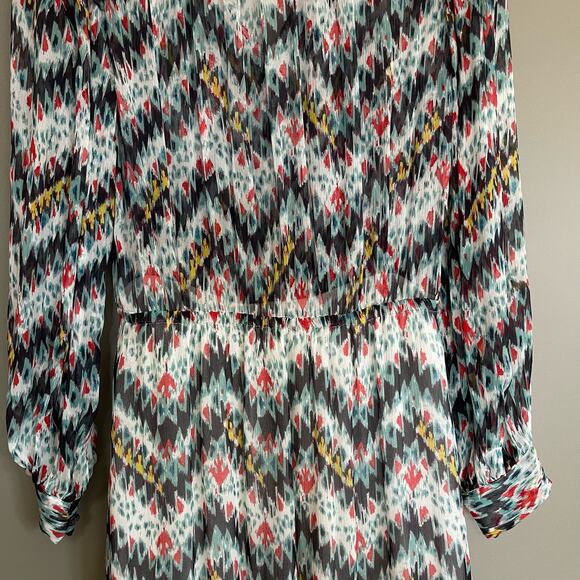 ISABEL MARANT ÉTOILE Enna Silk Chiffon Asymmetrical Dress Size XS White Black - Picture 14 of 16